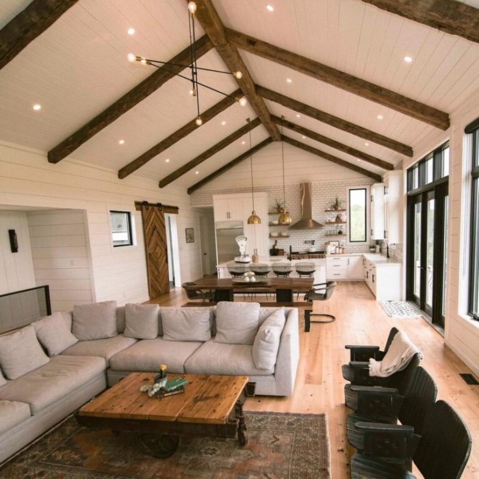 Reclaimed Beams and Shiplap Ceiling - CZ Woodworking Shiplap Ceilings with Beams
